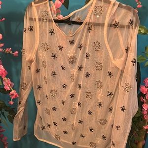 Tan jewel ann Taylor shirt